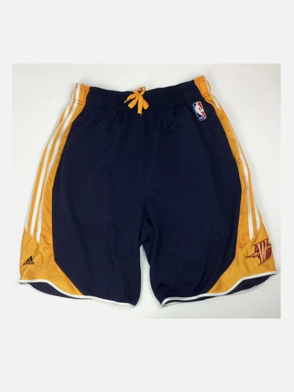 adidas Golden State Warriors Basketball Shorts SZ Large Y2K Lightning Bol